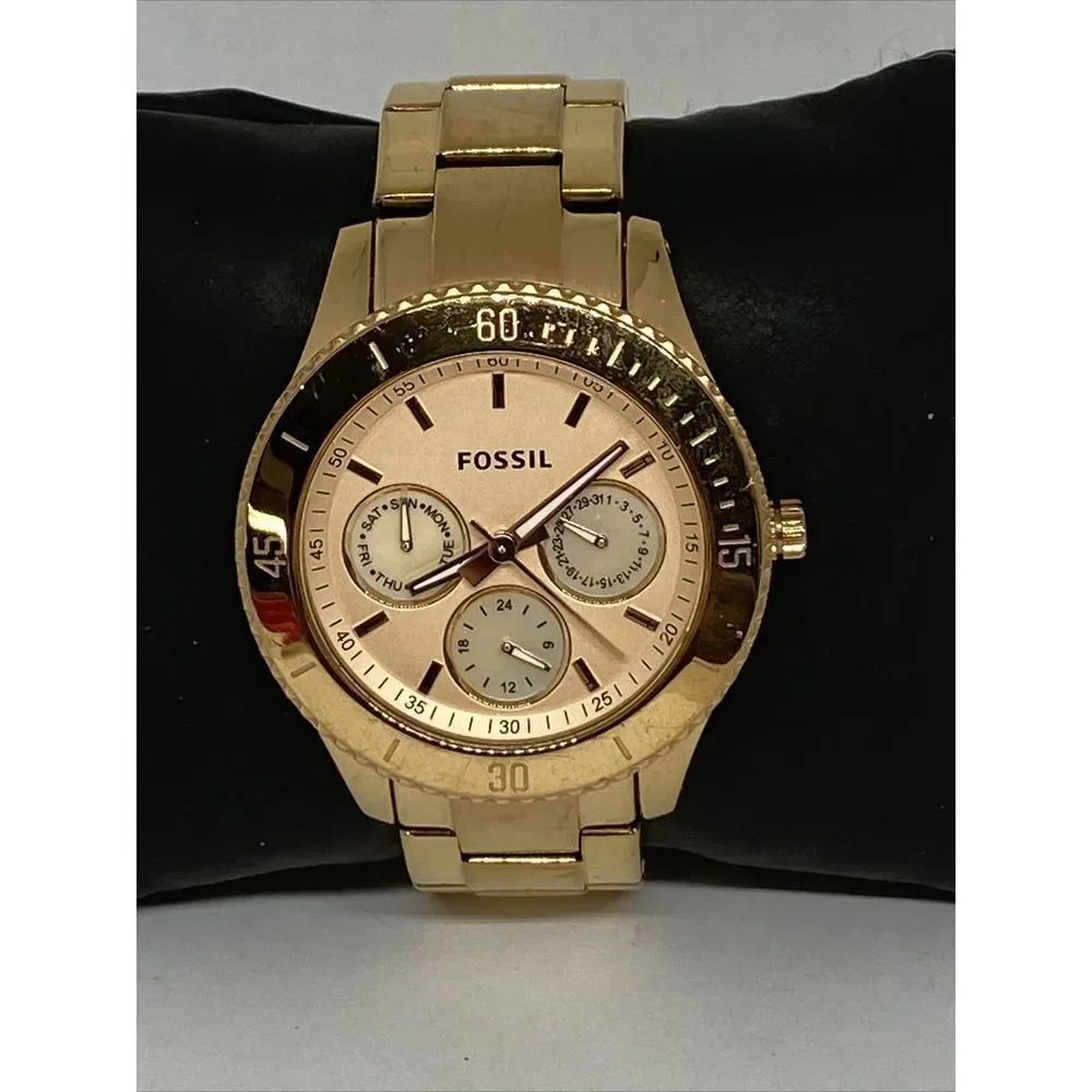 Fossil Stella ES2859 Women's Gold Stainless Steel Analog Dial Quartz Watch KL399